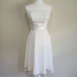 Bari Jay White Bridesmaid Dress Sleeveless Strapless